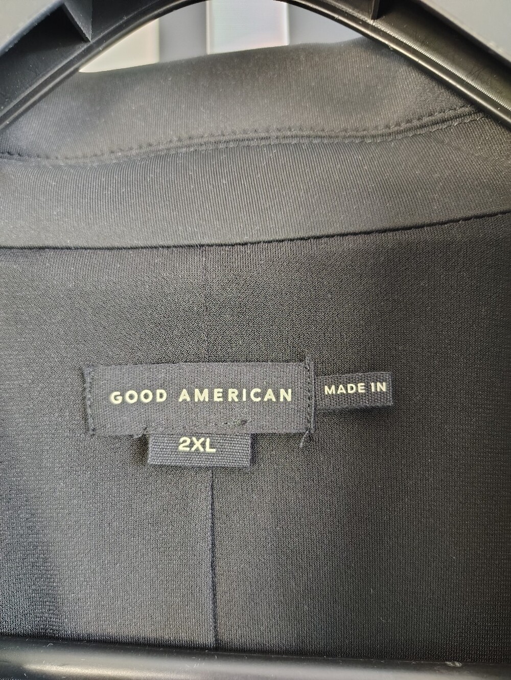 Good American Scuba Double Breasted Longline Coat Black 2XL NWOT GJK0156 - Picture 5 of 7